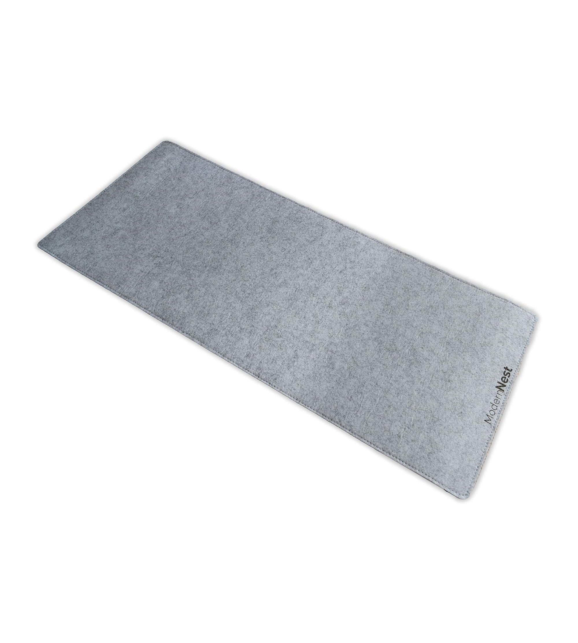 Large Felt Desk Mat - Non-Slip, Water-Resistant Pad for Keyboard & Mouse (Light Grey, 90x40cm)