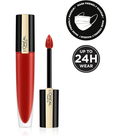 L'Oréal Rouge Signature Matte Lipstick – Lightweight 24H Longwear Colour